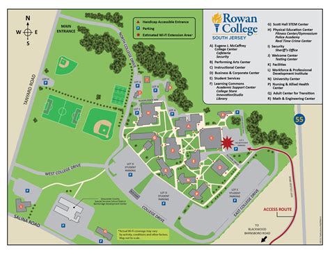 rowan college of south jersey gloucester map